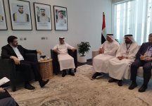 دیدار و مذاکرات وزیر راه و شهرسازی و رئیس کمیسیون مشترک اقتصادی امارات متحده عربی در حاشیه نشست ریلی غرب آسیا