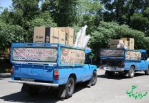 آئین اهدای ۵۰۰ بسته لوازم خانگی به سیل‌زدگان دراستان خراسان رضوی